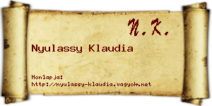 Nyulassy Klaudia névjegykártya